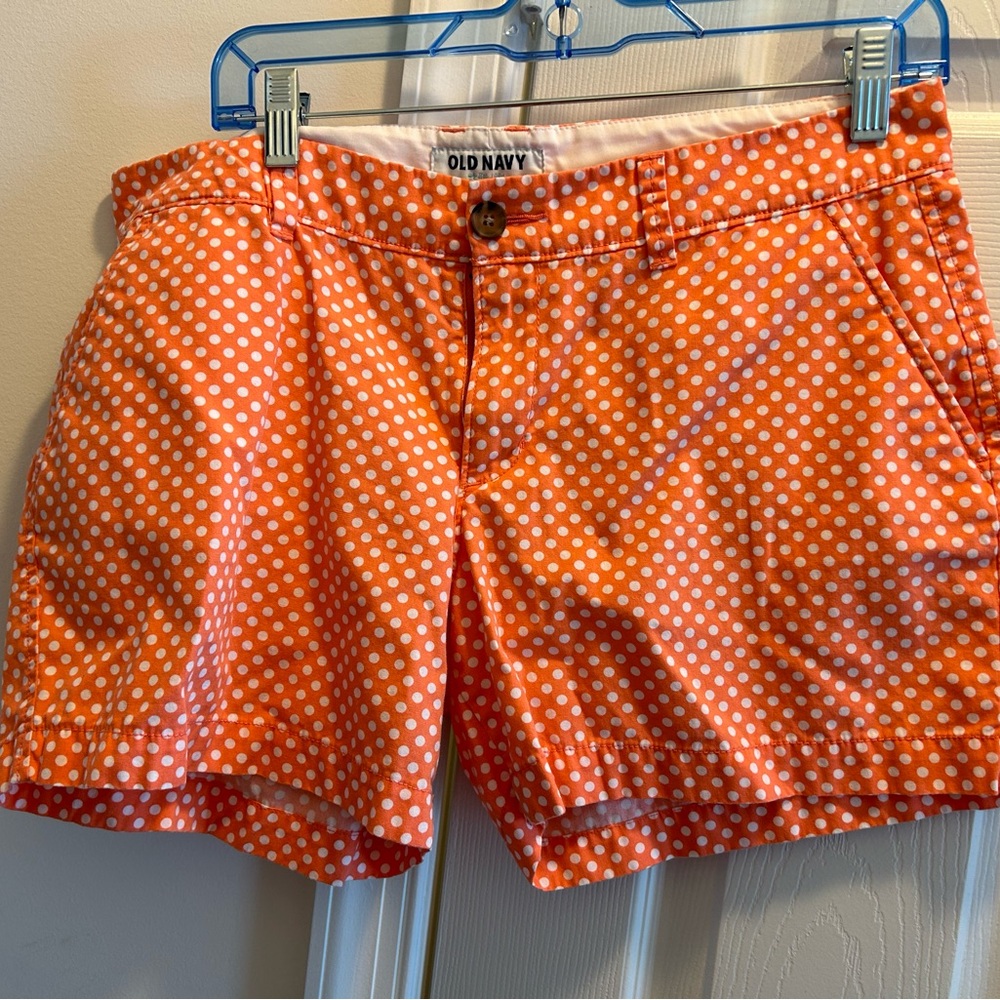 Old Navy Coral Polka Dot Shorts Sz 8